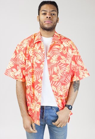 VINTAGE 90S LEAF PATTERNED SHIRT