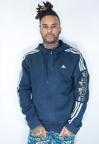 ADIDAS EMBROIDED HOODIE BLUE