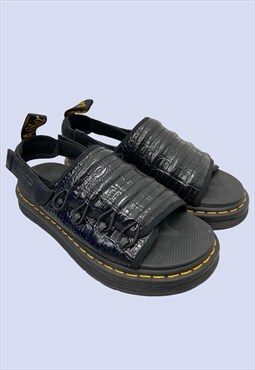 Black DM Mura Suicoke Croc Texture Sandals