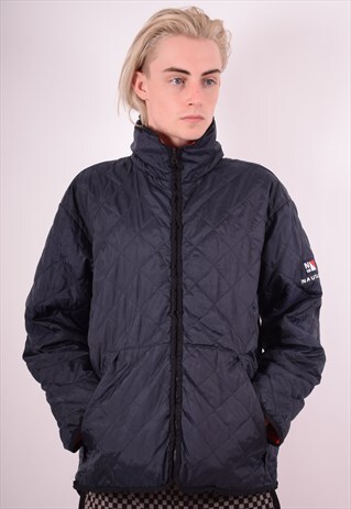 NAUTICA MENS VINTAGE REVERSIBLE QUILTED JACKET MEDIUM 90S