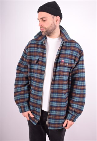 MENS VINTAGE JACKET LARGE MULTI CHECK 90'S