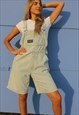 VINTAGE PALE BLUE LONG OVERALL DUNGAREE SHORTS