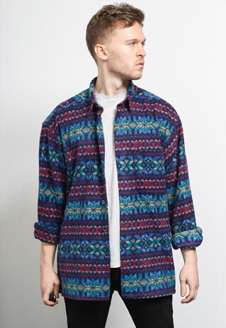 VINTAGE AZTEC PATTERNED SHIRT