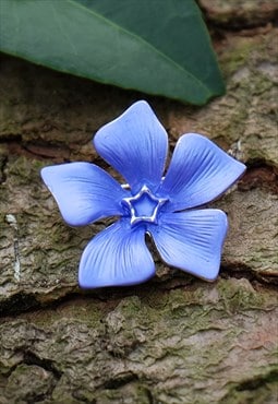 Periwinkle Blue Flower Brooch