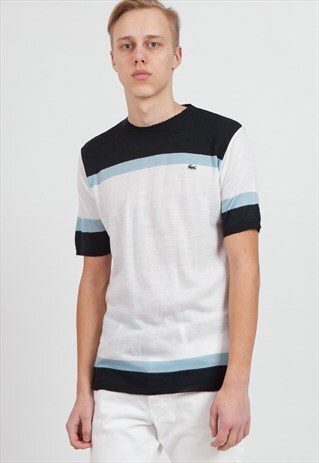 90S VINTAGE WHITE LACOSTE KNIT SHORT SLEEVE T-SHIRT