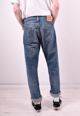 LEVI'S 501 MENS VINTAGE JEANS W33 L29 BLUE 90'S