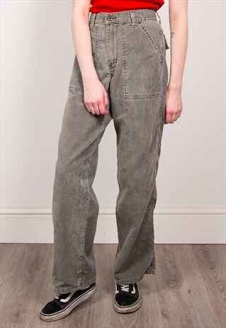 ABERCROMBIE & FITCH VINTAGE 90'S GREY CORD TROUSERS