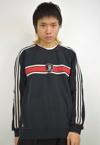 VINTAGE 90S ADIDAS BLACK RED SWEATSHIRT
