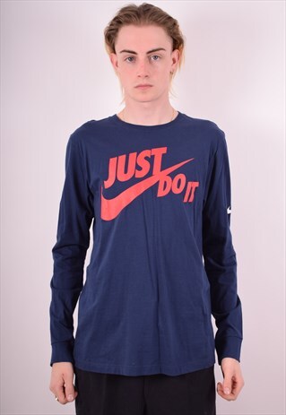 NIKE MENS VINTAGE TOP LONG SLEEVE MEDIUM BLUE 90S