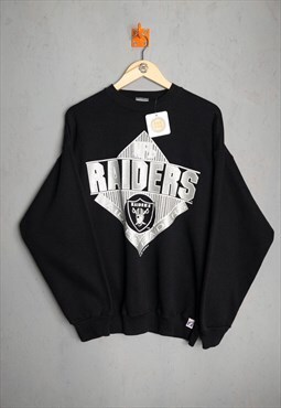 Vintage 90s NFL Raiders Sweatshirt Black XL
