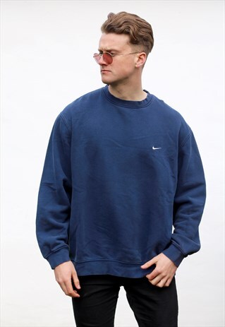 NIKE USA 90S NAVY BLUE MINIMALIST SWEATSHIRT