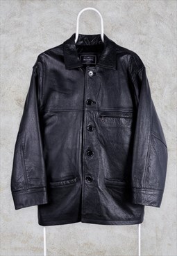 Vintage Nickleby's Black Leather Jacket Genuine Medium