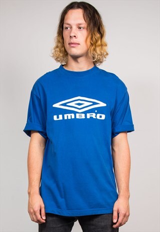 VINTAGE 90'S UMBRO BLUE SHORT SLEEVE T-SHIRT