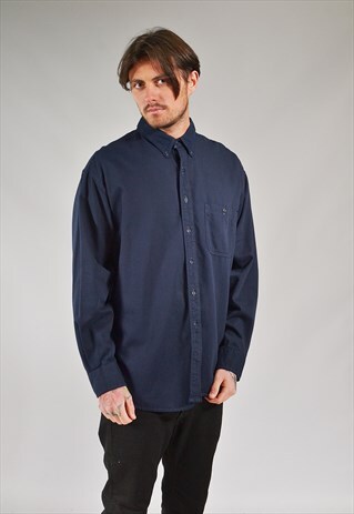 VINTAGE WRANGLER NAVY BLUE SHIRT