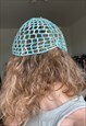 HAND MADE BLUE COTTON CROCHET BEANIE