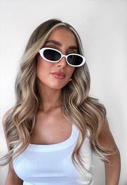 White oval sunglasses