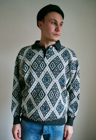 VINTAGE 80'S PATTERNED JUMPER