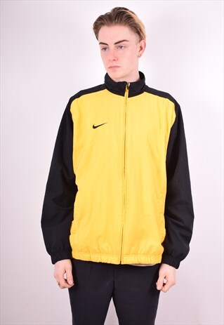NIKE MENS VINTAGE TRACKSUIT TOP JACKET LARGE YELLOW 90S