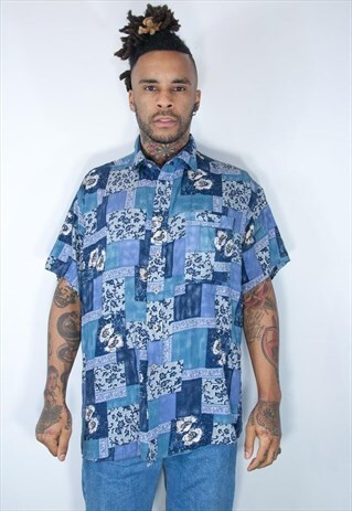 VINTAGE HAWAIIAN CRAZY PATTERNED SHIRT
