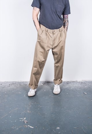 DOCKERS VINTAGE 1980S BEIGE TROUSERS