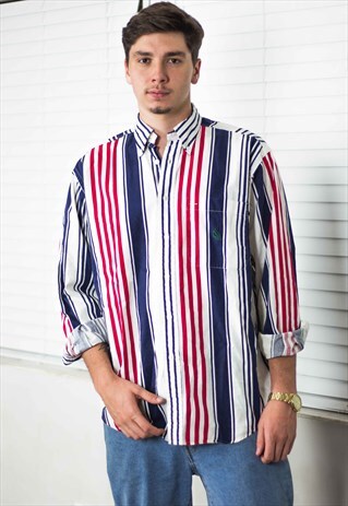 VINTAGE NAUTICA SHIRT LOGO 90S M 11.4