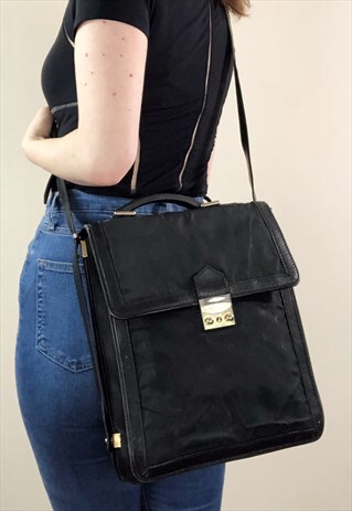 WOMENS VINTAGE CHRISTIAN DIOR BAG IN BLACK ALL OVER MONOGRAM