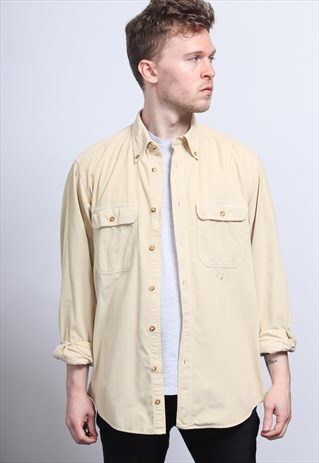 VINTAGE CORDUROY CORD SHIRT YELLOW