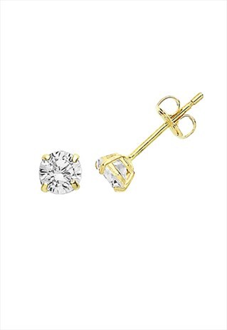 GOLD 9CT SOLID YELLOW GOLD CUBIC ZIRCONIA STUDS