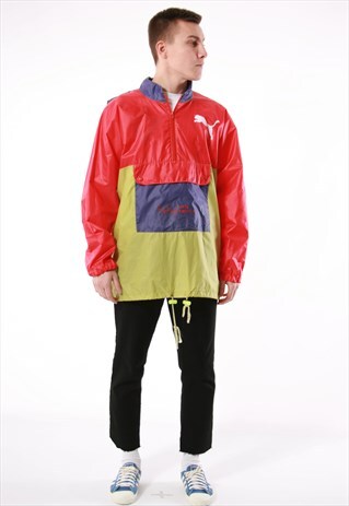 VINTAGE PUMA OLDSCHOOL RAINPROOF HOODED SHELL ANORAK 13903