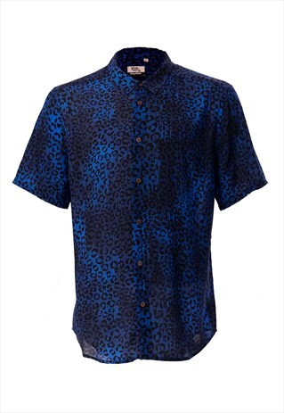 BLUE LEOPARD SHIRT