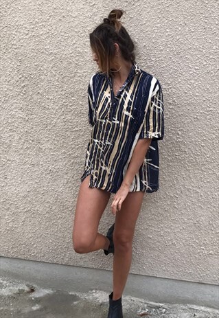 PATTERNED OVERSIZED RETRO VINTAGE UNISEX FESTIVAL SHIRT