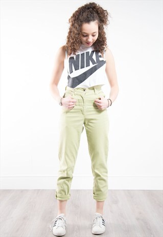 90'S LIME GREEN HIGH WAIST MOM JEANS