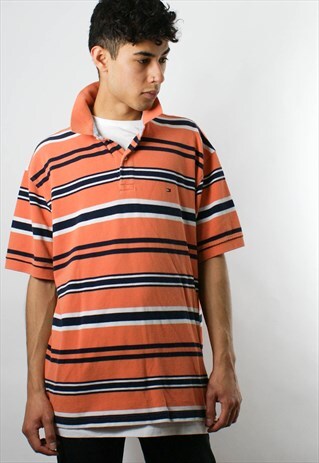TOMMY HILFIGER 1990S V NECK COLLAR T SHIRT 564732