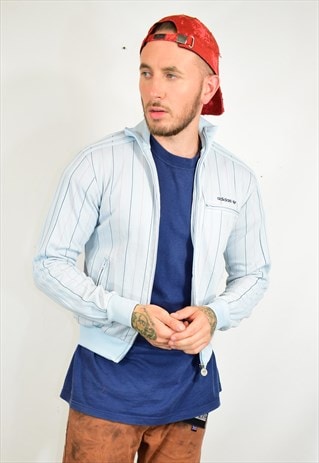 VINTAGE 90S ADIDAS BLUE STRIPED JACKET