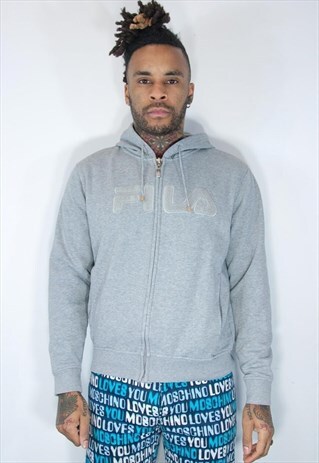 FILA VINTAGE EMBROIDED HOODIE GREY