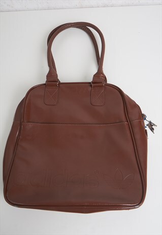 VINTAGE BROWN ADIDAS FAUX LEATHER SHOULDER BAG