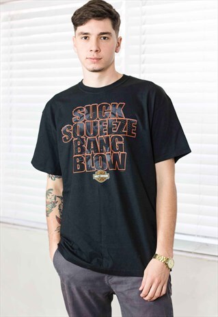 VINTAGE HARLEY-DAVIDSON BOURBEUSE T-SHIRT LOGO 90S L 8.4