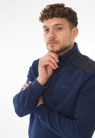 VINTAGE CALVIN KLEIN 1/4 ZIP SWEATSHIRT BLUE