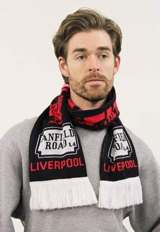BLACK AND RED LIVERPOOL FOOTBALL SCARF