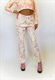 JUNGLECLUB PINK AND YELLOW SMILEY FLOWERS CARDIGAN