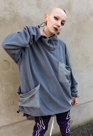 MULTI BEAM TURTLENECK SWEATSHIRT ROLL UP FLEECE FEEL SWEATER