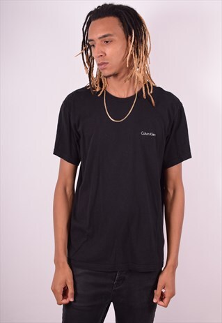 CALVIN KLEIN MENS VINTAGE T-SHIRT TOP XL BLACK 90S