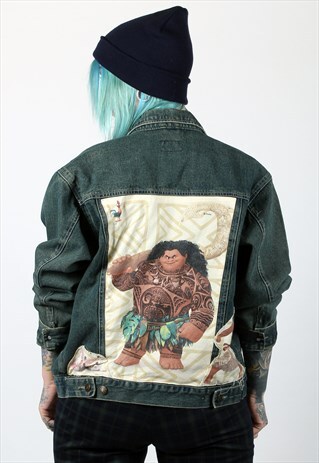 DISNEY MOANA CARTOON REWORKED VINTAGE DENIM JACKET