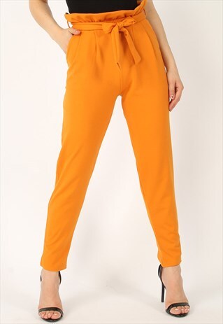 PAPERBAG WAIST BELTED CROP POCKET TROUSER