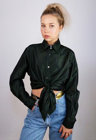 ELEGANCE PARIS VINTAGE 90'S DESIGNER SILK BLOUSE / SHIRT
