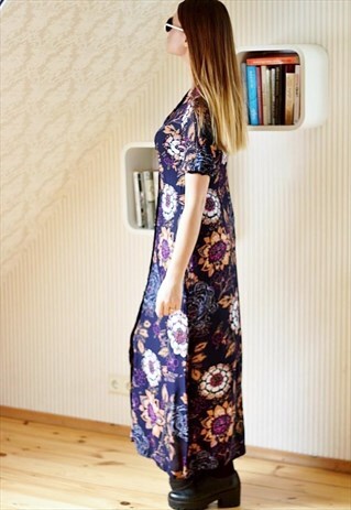DARK PURPLE FLORAL DRESS