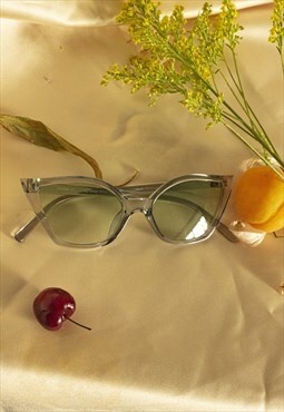 Transparent Green Cat Eye Sunglasses