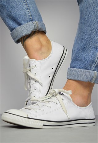VINTAGE 90S CONVERSE WHITE LEATHER OX SHOES PREPPY RETRO