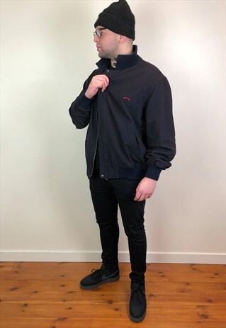 VINTAGE 90S PAUL & SHARK BOMBER JACKET NAVY BLUE L