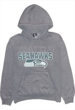 Vintage 90's NFL Hoodie Seahawks Pullover Grey Large